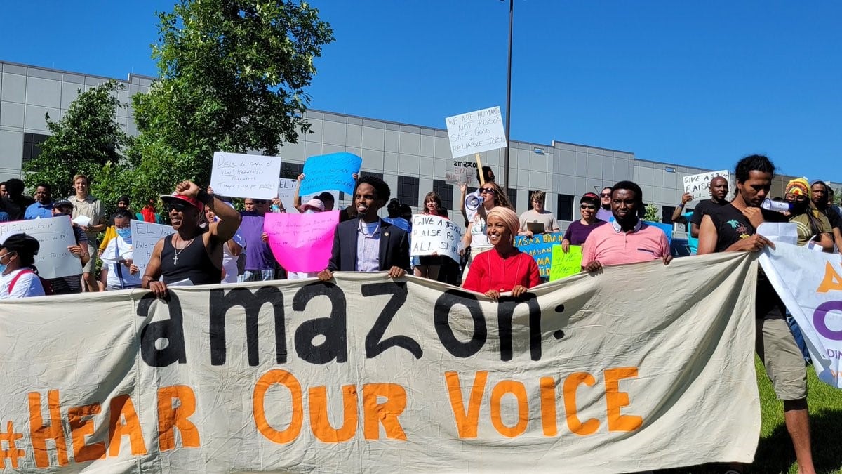 Awood Center Rally with Amazon workers